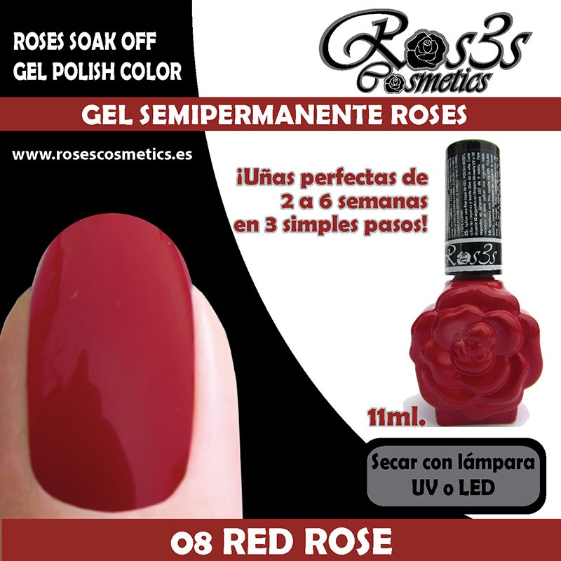 08-Red Rose Gel Semipermanente Ros3s