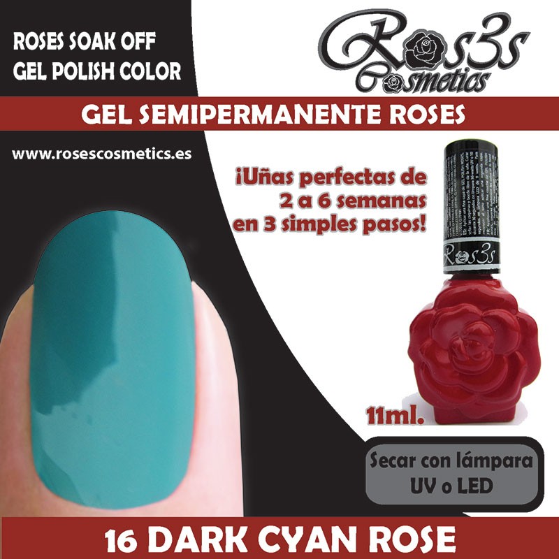 16-Dark Cyan Rose Gel Semipermanente Ros3s