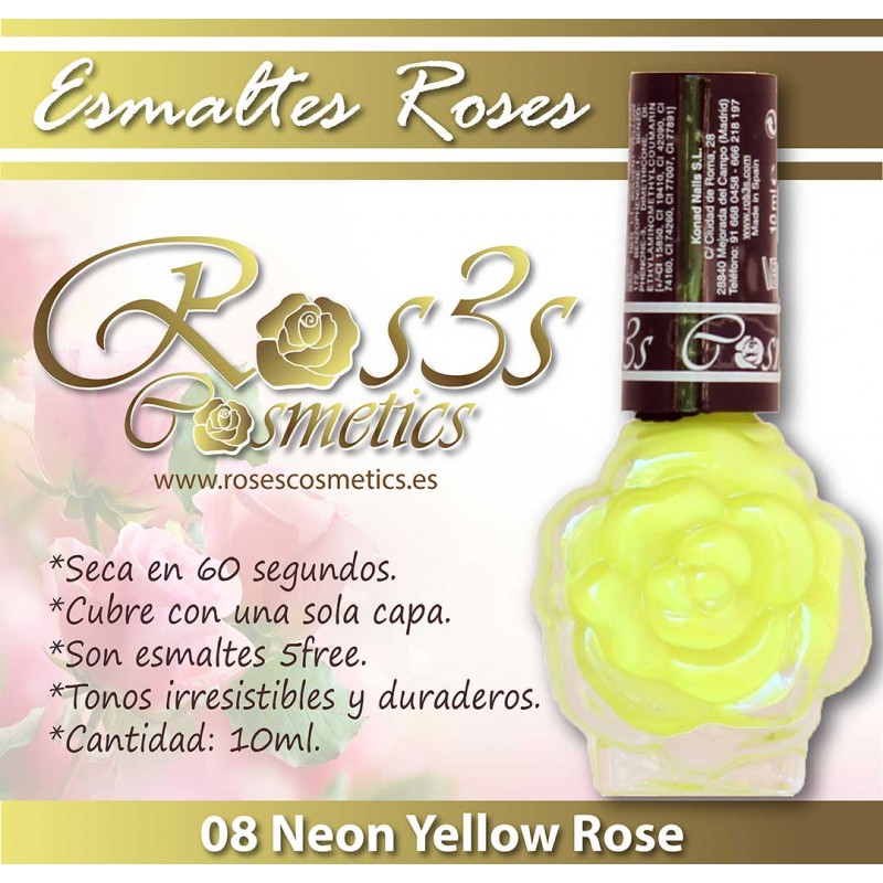 Esmalte Ros3s (10ml) 08 Neon Yellow Rose