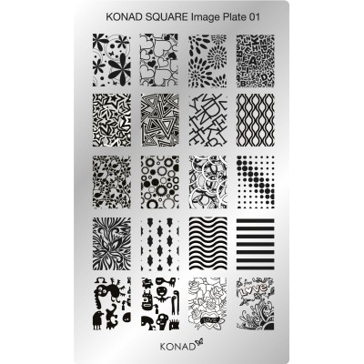 C01 Placa de diseños Rectangular Konad