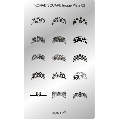 C02 Placa de diseños Rectangular Konad