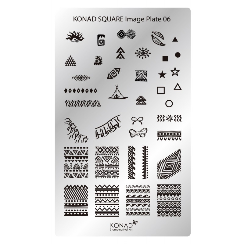 C06 Placa de diseños Rectangular Konad