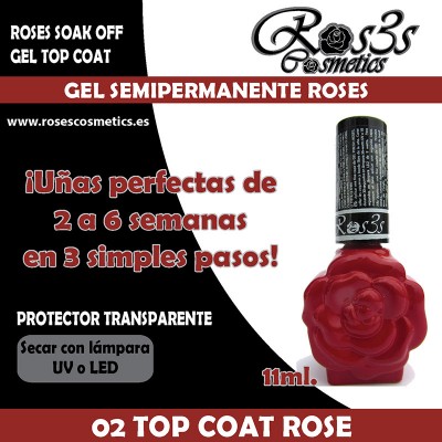 02-Top Coat Roses Gel semipermanente (11ml) 